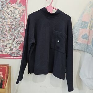 Eddie Bauer Navy Textured Thermal Sweater NWT